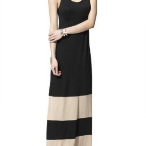 black and tan maxi dress